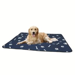 1pc Bine Graphic Washable Dog Pee Pad Absorbent Non Slip Pet Mat For Dogs, Cats Reusable Dog Training Pad