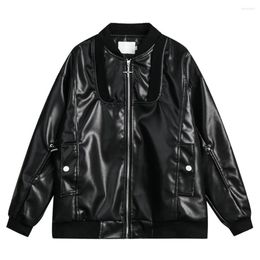 Men's Jackets PU Leather Baseabll Men Women Motorcycle Street Fashion 2023 Autumn Unisex Clothes