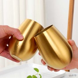 Mugs 500ml Stainless Steel Beer Wine Cup Rose Gold Beer Tumbler Cocktail Juice Milk Cup Metal Drinking Mug for Bar Outdoor Drinkware R230712