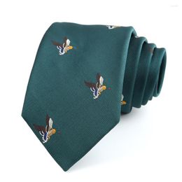 Bow Ties Funny 8CM Men's Necktie Classic For Man Polyester Jacquard Ascot Business Party Corbatas Para Hombre Green Accessories