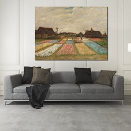 Hand Painted Textured Canvas Art Bulb Fields Vincent Van Gogh Painting Still Life Dining Room Decor