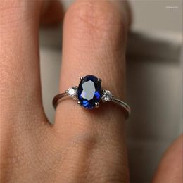 Cluster Rings CANNER Luxury Sparkling 925 Sterling Silver Oval Cut Sapphire Engagement Ring For Women Wedding Party Fine Jewellery Gifts