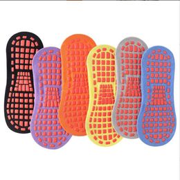 Adults children Trampoline socks Outdoor indoor Yoga pilates exercise grips home antiskd silicone dots bottom floor sock gym fitness sport