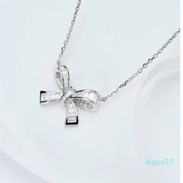 jewelry necklace diamond sweater 925 Sterling Silver Rhodium Plated designer thin chain women necklaces fashion