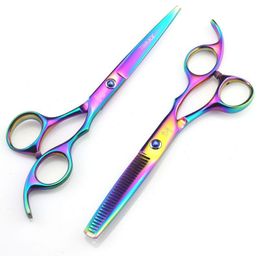 Brand JOEWELL 5.5 Inch/6.0 Inch 4 Colros Hair Scissors Cutting / Thinning Scissors Blue/Balck /Rainbow/Gold Cutter Hair Salon Supplies