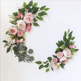 Dried Flowers Large 2Pcs Artificial Flower Swag Floral Garland Wedding Arch Kit for Sign Rustic Decor 230711