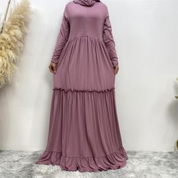 Ethnic Clothing Hooded Muslim Women Hijab Dress Prayer Garment Jilbab Abaya Long Simple Elegant Ramadan Gown Abayas Skirt Sets Islamic