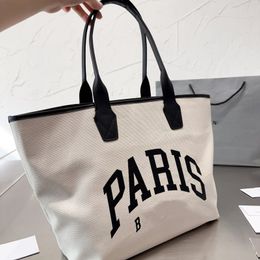 latest stylish runway large canvas tote bag designer cabas black white cotton canvas shopping everyday cities paris small clutch shoulder bag