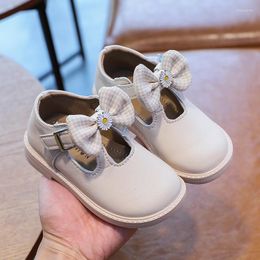 Flat Shoes Baby Girls Leather Spring Princess Casual Soft Fashion Bowknot Kids School Performance Size 21-30