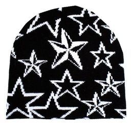 BeanieSkull Caps Hats Cap Knitted Pullover Wool Hat Caps Star Printed Warm Hat Hip-hop Beanie Street Punk Winter Knitted Cap Y2K Gothic Unisex 230711