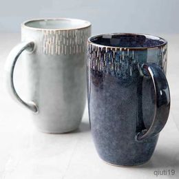 Mugs 600ml Europe Retro Ceramic Coffee Mug Big Capacity Creative Office Water Tea Cup Protain Cup Drinkware R230712