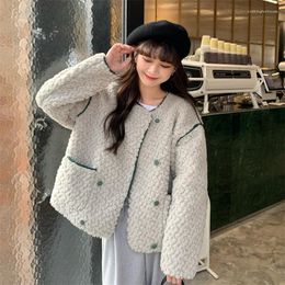 Women's Jackets Women Autumn Winter Lamb Wool Real Fur Coats Female Thick Warm Elegant Long Sleeve Jacket Granular Sheep Shearing Outwear