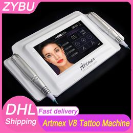 Professional Digital Permanent Makeup Tattoo Machine Eye Brow Lip Rotary Pen V8 MTS PMU System With Tattoo Needle Artmex V8 Microneedling Dermapen