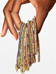 Charm Bracelets Imitation Jewelelastic Bracelet Colored Zircon Rhinestone Claw Chain For Woman