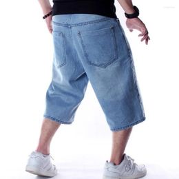 Men's Jeans Summer Baggy Short For Man Light Blue Denim Shorts Fashion Hip-Hop Wide Leg Loose Male Trousers Plus Size 30-42-44-46