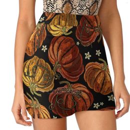 Skirts Orange Pumpkins Trending Fashion Skirt Summer Printed Women Sport Double-Layer Athletic Agriculture Autumn Background