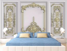 Wallpapers 3d Wall Papers Home Decor Custom Po European-style Curtain Embossed Carved Murals Wallpaper For Walls 3 D