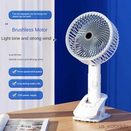 Electric Fans Portable Quiet Fan 3 Wind Speeds with Strong Clip USB Interface Suitable for Desktop Bedroom. R230712