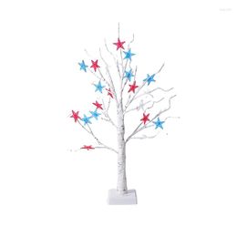 Party Decoration 1Set 4Th Of July Decorations USB/Battery Operated Light Plastic LED With 24 Red White Blue Star Lights