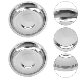 Plates 10 Pcs Mini Stainless Steel Plate Dessert Dishes Appetiser Serving Sauce Disc 8X8CM Spice Silver Gear