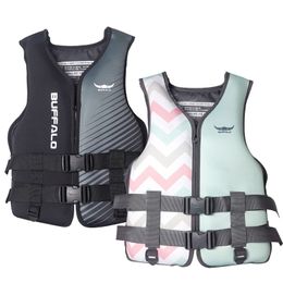 Life Vest Buoy Neoprene Lifesaving Vest KidsAdults Rowing Rafting Water Skiing Safety Jacket Buoyancy Swimsuit Size S M L XL 2XL 230712