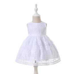 Baby Christening Dress Lace Sleeveless Birthday Party Dress Formal Newborn Girls Clothing