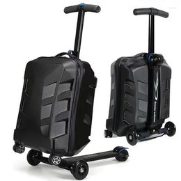 Suitcases 21inch Adult Folding Suitcase Scooter Trolley Box Boarding Student Children's Travel Carry On Luggage Case