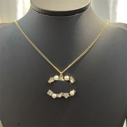 Women Brand Jewellery Pendant Necklace Double Letter Designer ccity Gold silver Necklaces Girl chokers man 7673434