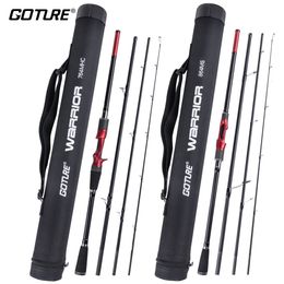 Boat Fishing Rods Goture 4-section portable travel fishing rod 2.7M 2.4M 2.28M 2.13M carbon fiber rotary cast rod with pipe for fishing 230711