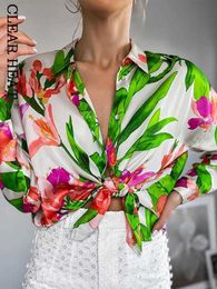 Women's Blouses Shirts Women Casual Fllowers Print Full Sleeves Shirt Ladies Vintage Turn Down Collar Top 2022 Summer Female Fashion Holiday T Shirts L230712