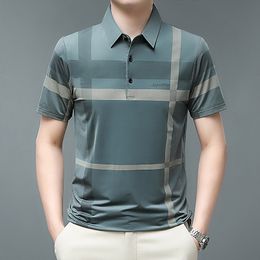 Men's TShirts Polo Shirt Summer Short Sleeve Tshirt Striped Printing Button Loose Plus Size Casual Comfort Fashion Tops 230711
