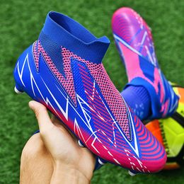 Safety Shoes Soccer Society Children s Football Boots Long Spikes Kids Fg High Ankle Boot Futsal Man 230711