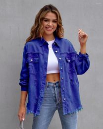 Women's Jackets Loose Casual Coat 2023 Denim Hole Tassel Jacket Multi-color Female's Top S-XXL