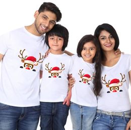 Family Matching Outfits 1PC Christmas Reindeer Family Matching Tshirt Mommy Daddy Daughter Son Funny Match T-shirt Clothes Mom Dad Kids Baby Outfit 230711