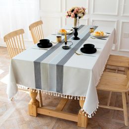 Table Cloth Occident El Party Holiday Dinner Restaurant Embroidery Meal Cover Cotton And Linen Tassel