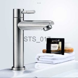 Kitchen Faucets 304Stainless Steel Single Cold Basin Faucet Brushed Basin Faucet Washbasin Faucet Single Hole Hot and Cold Water Faucet Hardware x0712