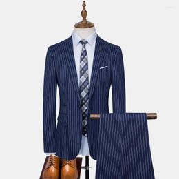 Men's Suits Fashion Business (suit Waistcoat Trousers) British Dress Korean Version Slim-fitting Man Two-piece Set