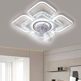 Ceiling Fan Lights Lamps Modern Remote Control Gold Silver Led lumiere For Dining room Bedroom Fan Lighting