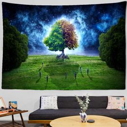 Tapestries Green Tree of Life Home Art Tapestry Mysterious Decorative Tapestry Hippy Yoga Mat Large Sheet Sofa Blanket