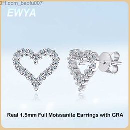 Charm EWYA Real Moissanite Women's Diamond Earrings S925 Sterling Silver White Gold Plated Earrings Exquisite Jewellery Gift Z230712