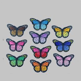 Iron On Patches DIY Embroidered Patch sticker For Clothing clothes Fabric Badges Sewing colorful butterfly design1933