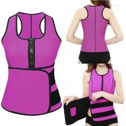 Women's Shapers Sauna Thermo Shaper Zipper Sweat Women Waist Trainer Fashion Hook And Loop Fasteners Belt Slimming Vest Neoprene Corset