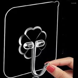 Hooks 10PCS Transparent Stainless Steel Strong Self Adhesive Key Storage Hanger For Kitchen Bathroom Door Wall Accessories Tool
