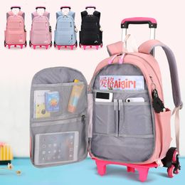 Backpacks Student backpack rolling backpack children's handcart bag girl school backpack multifunctional children's waterproof backpack wheel 230711