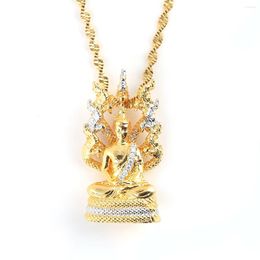 Pendant Necklaces Buddhist Necklace Golden Chinese Style Ornament Buddha Amulet Hinduism