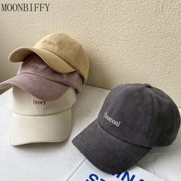 Ball Caps Female Baseball Hat Vintage Letter Embroidered Cap Male Outdoor Student Sun Korean Duck Tongue Hip Hop Gorras 230712