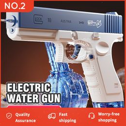 Gun Toys Summer Fully Automatic Electric Water Gun Rechargeable Long-Range Continuous Firing Space Party Game Splashing Kids Toy Boy Gift 230711