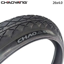 Bike Tyres CHAOYANG 26 Inch 26x4.0 Bicycle Half Bald Bike Fat Tyre Tube Set Cycling Road MTB Electric 20PSI Bicycle Cycling Parts HKD230712