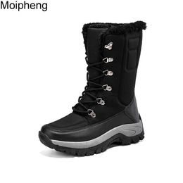 Boots Moipheng Women Winter Boots Waterproof Winter Mid-Calf Snow Boots Women Platform Shoes with Thick Fur Botas Mujer Combat Boots L230712