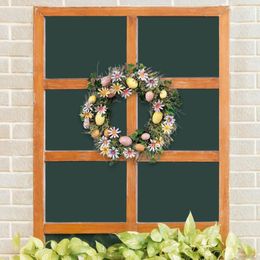 Decorative Flowers Easter Egg Wreath Front Door 30cm For Indoor Outdoor Party Supplies Holiday